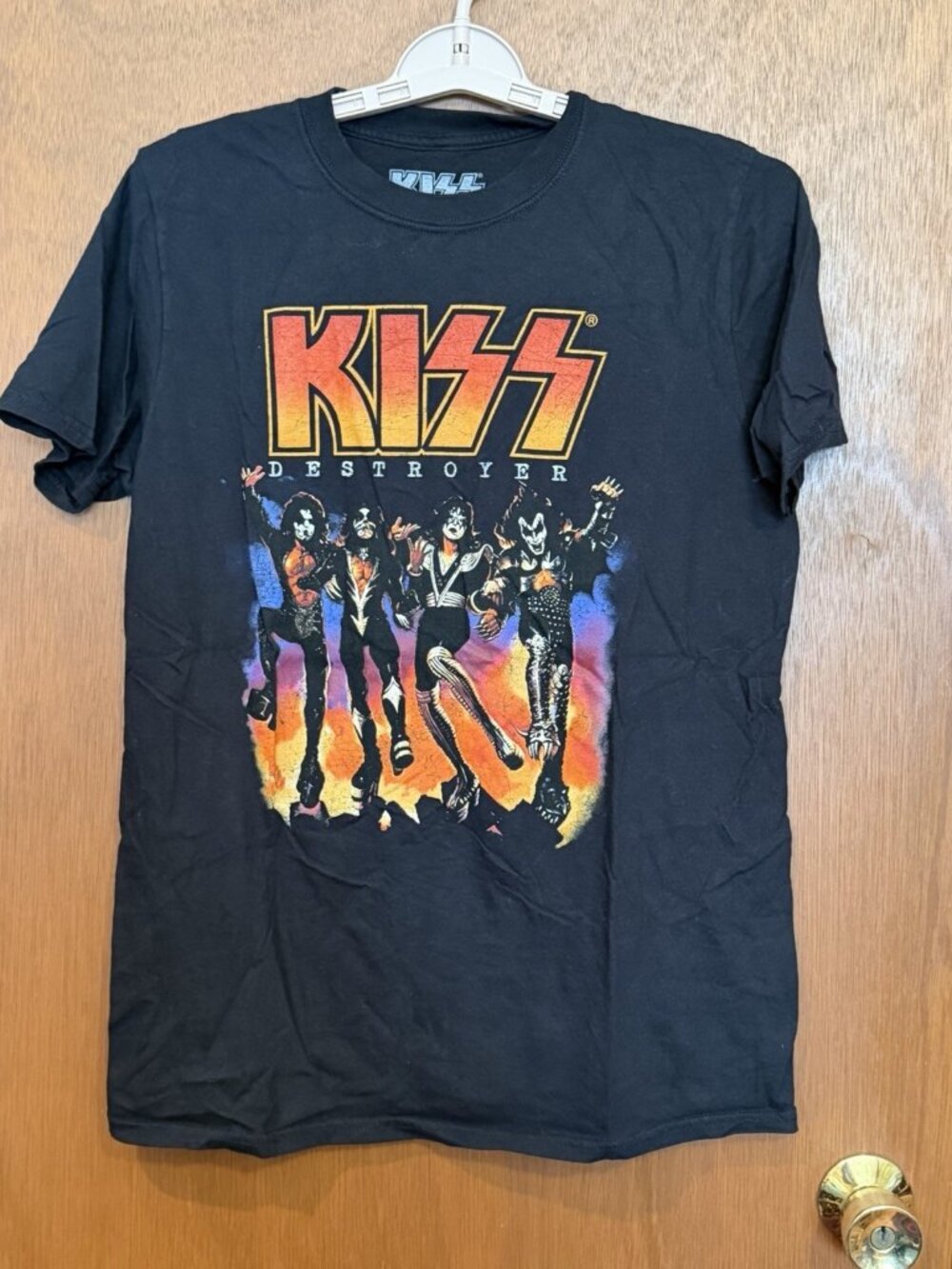 Men's Kiss Destroyer Short Sleeve Cotton‎ Shirt Size Medium